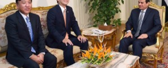 مبعوث رئيس وزراء اليابان يهنئ السيسي بافتتاح القناة الجديدة