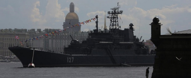 سفن حربية روسية تجري مناورات في البحر المتوسط