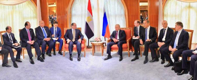 السيسي يعقد جلسة مباحثات على مستوى القمة مع الرئيس الروسي فلاديمير بوتين بمدينة سوتشي