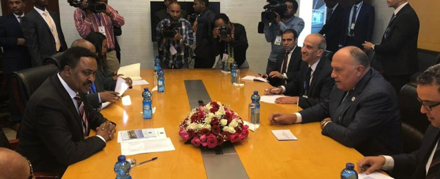 وزير الخارجية يبحث تطورات مفاوضات سد النهضة والعلاقات الثنائية مع نظيره الإثيوبي