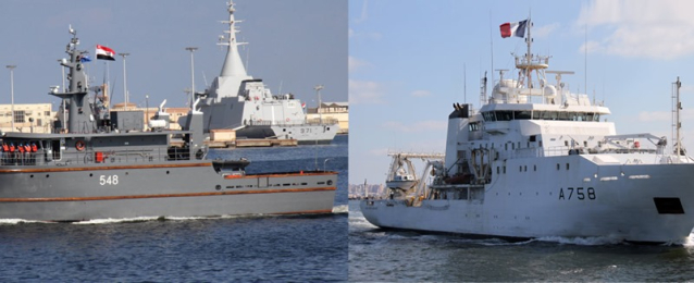 البحرية المصرية والفرنسية تنفذان تدريباً بحرياً عابراً بالبحر المتوسط