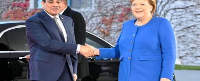 بدء المباحثات الثنائية بين الرئيس السيسي وإنجيلا ميركل في برلين