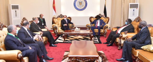 خلال لقاءه مع الرئيس سلفا كير .. الرئيس السيسى يؤكد دعم مصر الكامل لحكومة جنوب السودان