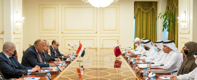 وزير الخارجية يلتقي نظيره القطري في مستهل زيارته للدوحة