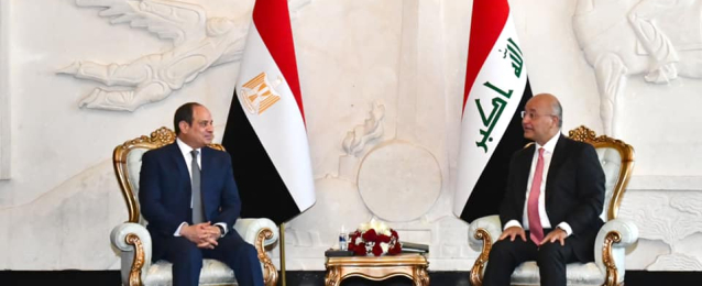.. خلال لقاءه برهم صالح .. الرئيس السيسي يؤكد تطلع مصر لتطوير التعاون مع العراق فى إطار تكامل اقتصادي
