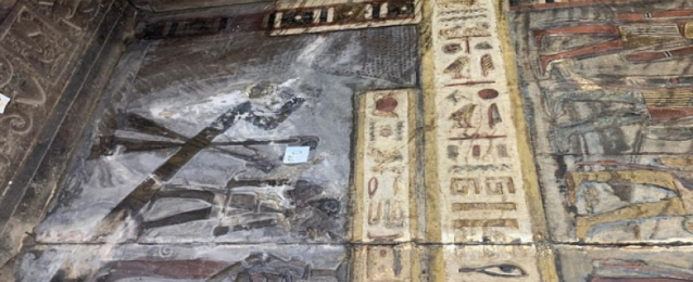 بالصور. الآثار: الانتهاء من أعمال ترميم الجزء الجنوبي الغربي من سقف معبد إسنا